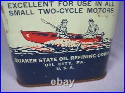 Rare Full Vintage DUPLEX Outboard Special Motor Oil Can SAE 30 with Red Cap