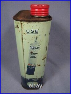 Rare Full Vintage DUPLEX Outboard Special Motor Oil Can SAE 30 with Red Cap