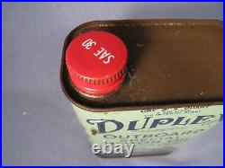 Rare Full Vintage DUPLEX Outboard Special Motor Oil Can SAE 30 with Red Cap