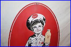 Rare Large Vintage 1957 Arden Milk Eggs Butter Gas Oil 36 Porcelain Metal Sign