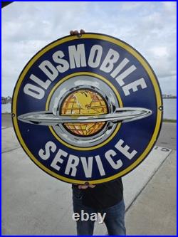 Rare Large Vintage Oldsmobile Service Porcelain Sign 29