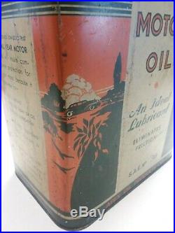 Rare Oil Can Apex All Year Motor Oil Vintage 2 Gallon Apex Oil Products