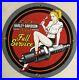 Rare Old Vintage 1964 Porcelain Sign Harley Davidson Plug Gas Pump Oil Pinup Nos