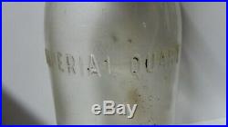 Rare Original Vintage Penrite Oil Bottle Tin Top Embossed Imperial Quart Glass