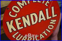 Rare Original Vintage Two Sided Kendall Motor Oils Sign Lubrication Service 1970
