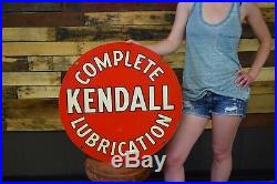 Rare Original Vintage Two Sided Kendall Motor Oils Sign Lubrication Service 1970