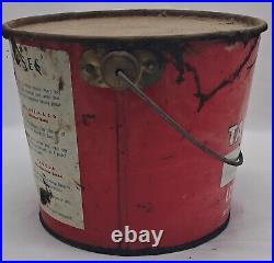 Rare Shape & Size Vintage 10 Pounds Lbs. Skelly Oil Co Tagoline Lubricant Bucket