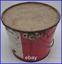 Rare Shape & Size Vintage 10 Pounds Lbs. Skelly Oil Co Tagoline Lubricant Bucket