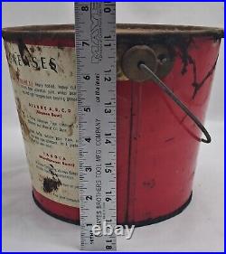 Rare Shape & Size Vintage 10 Pounds Lbs. Skelly Oil Co Tagoline Lubricant Bucket