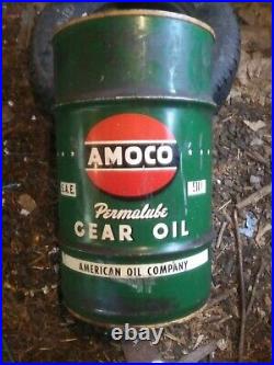 Rare Vintage AMOCO Clear Oil American Oil 30 Gal Drum Can Barrel 2 Sided Graphic
