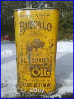 Rare Vintage Buffalo Prairie city oil can