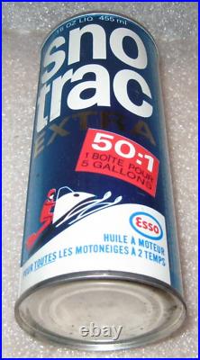 Rare Vintage Esso Sno Trac Snowmobile Oil Nos Metal Can Tin Full Unused Original