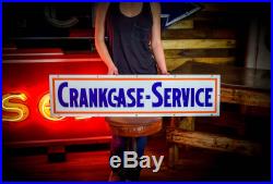 Rare Vintage Gulf Crankcase Service Porcelain Sign Gas Oil Station Garage Dealer