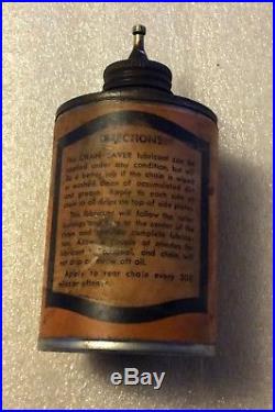 Rare Vintage HARLEY DAVIDSON OIL CAN Motorcycle Chain Saver Lubricant Tin Label