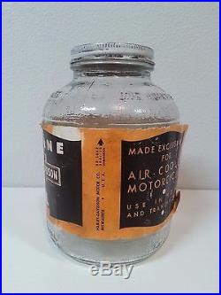 Rare Vintage HARLEY DAVIDSON Original 1940's WWII Quart Oil Glass Jar Can