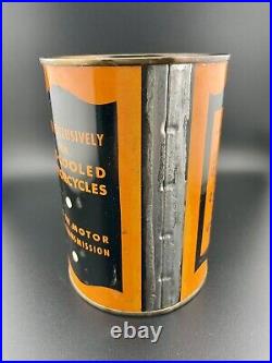 Rare Vintage Harley Davidson 1 Qt. Oil Can Full No Leakage, No Seeping