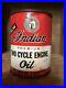 Rare Vintage Indian Motor Motorcycle Premium Two Cycle Engine Oil Can Half Pint