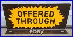 Rare Vintage Metal Flange Sign Offered Through Old 2 Sided Advertising Gas Oil