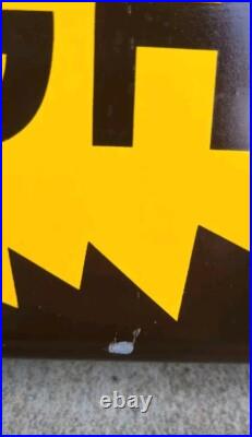 Rare Vintage Metal Flange Sign Offered Through Old 2 Sided Advertising Gas Oil
