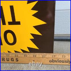 Rare Vintage Metal Flange Sign Offered Through Old 2 Sided Advertising Gas Oil