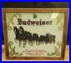 Rare Vintage Original Budweiser Clyesdale Advertising Painted Glass Sign