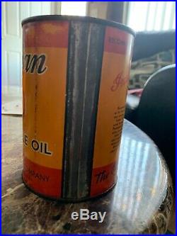 Rare Vintage Original Early Version Indian Motorcycle Oil Quart Tin (Never Open)