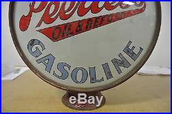 Rare Vintage Original Peerless Oil Gasoline Gas Pump Globe Only 1 Known NR