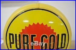 Rare Vintage Original Pennsylvania Oil Co Pure Gold Gasoline Gas Pump Globe NR