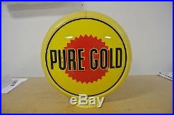 Rare Vintage Original Pennsylvania Oil Co Pure Gold Gasoline Gas Pump Globe NR