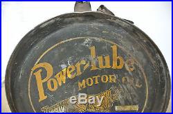 Rare Vintage Original Powerlube Motor Oil Rocker Can No Reserve