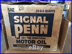 Rare Vintage Original Signal Penn Gas Motor Oil Quart Tin Can