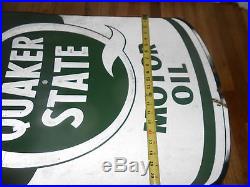 Rare Vintage Quaker State Die Cut OIL CAN Advertising Reflective METAL SIGN