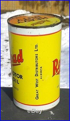 Rare Vintage Red Head Heavy Duty Motor Oil one imperial quart can
