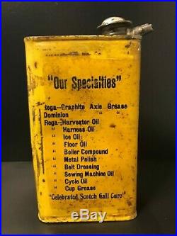 Rare Vintage Rega Coach Oil Tin Can Winnipeg Oil Co Buggies Sulkies Wagons