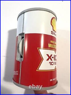 Rare Vintage Shell OIL CAN X-100 Shell Oil Can RADIO (2 Pcs) / Tested Working