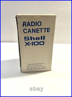 Rare Vintage Shell OIL CAN X-100 Shell Oil Can RADIO (2 Pcs) / Tested Working