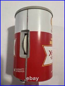 Rare Vintage Shell OIL CAN X-100 Shell Oil Can RADIO (2 Pcs) / Tested Working