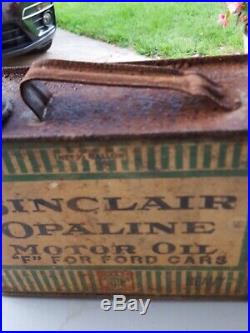 Rare Vintage Sinclair Opalaline 1/2 Gallon Oil Can F for Ford Cars