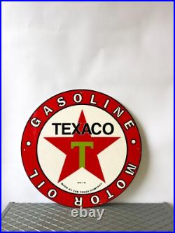 Rare- Vintage -Texaco Heavy Metal Sign XL. 19.7 (50cm)