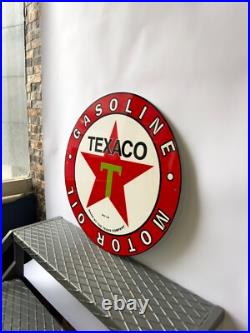Rare- Vintage -Texaco Heavy Metal Sign XL. 19.7 (50cm)
