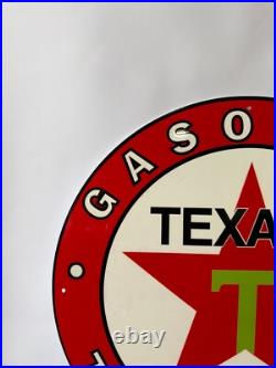 Rare- Vintage -Texaco Heavy Metal Sign XL. 19.7 (50cm)