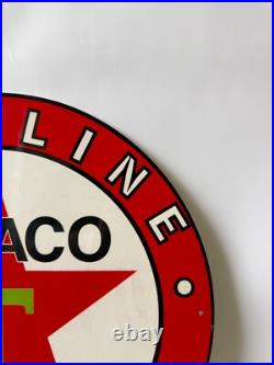 Rare- Vintage -Texaco Heavy Metal Sign XL. 19.7 (50cm)