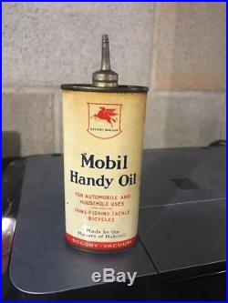 Rare Vtg 40s Socony Mobil Handy Oil Oiler Tin 4 Oz Can Display Gas Gun Auto