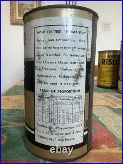 Rare Vtg Canadian Tire Moto-Master Anti-Freeze Tin Can Penguin Graphic Oil