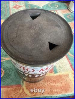 Rare Vtg Canadian Tire Moto-Master Anti-Freeze Tin Can Penguin Graphic Oil