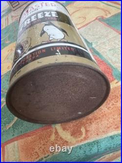 Rare Vtg Canadian Tire Moto-Master Anti-Freeze Tin Can Penguin Graphic Oil