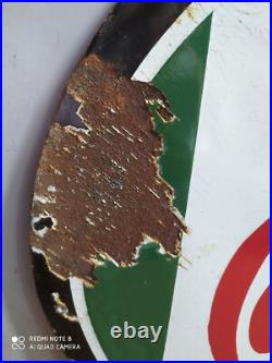 Rare vintage WAKEFIELD CASTROL MOTOR OILS advertising enamel sign of 50's