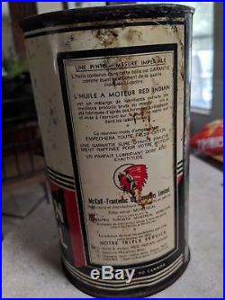 Red Indian Motor Oil vintage can tin 1quart oil can