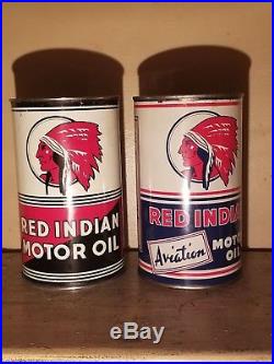 Red Indian motor oil can vintage
