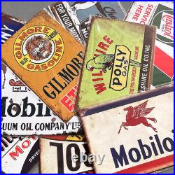 Reproduced Vintage Tin Signs, Gas Oil Retro Advert Metal Sign for Garage Man